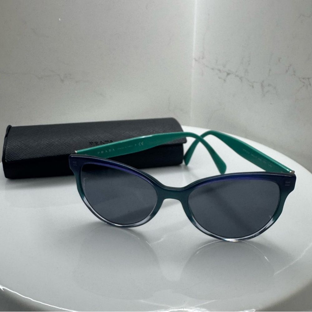 Prada Blue and Green Women's Sunglasses (FRAMES ONLY) with case